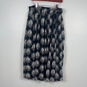 Laura Ashley Vintage Toile Print Wool Victorian Midi Skirt with pockets size 12